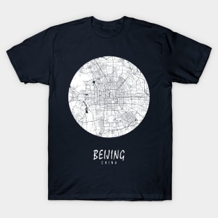 Beijing, China City Map - Full Moon T-Shirt